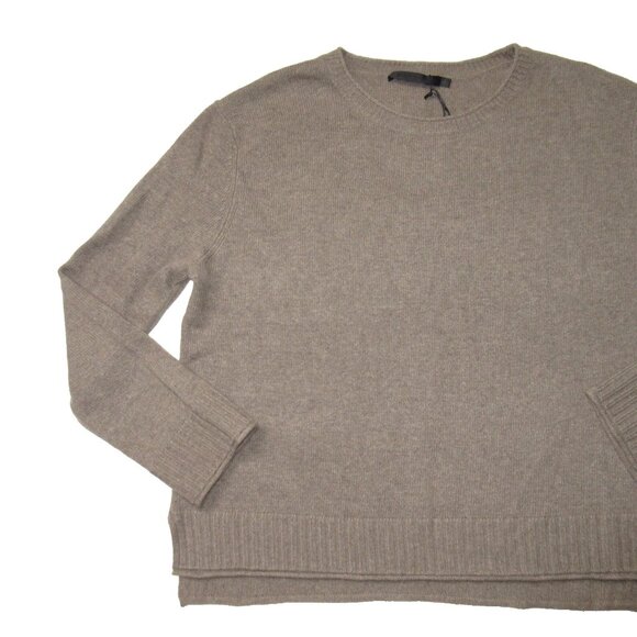NWT Jenni Kayne Everyday Sweater in Taupe Brown Wool Cashmere Pullover L - Picture 2 of 6